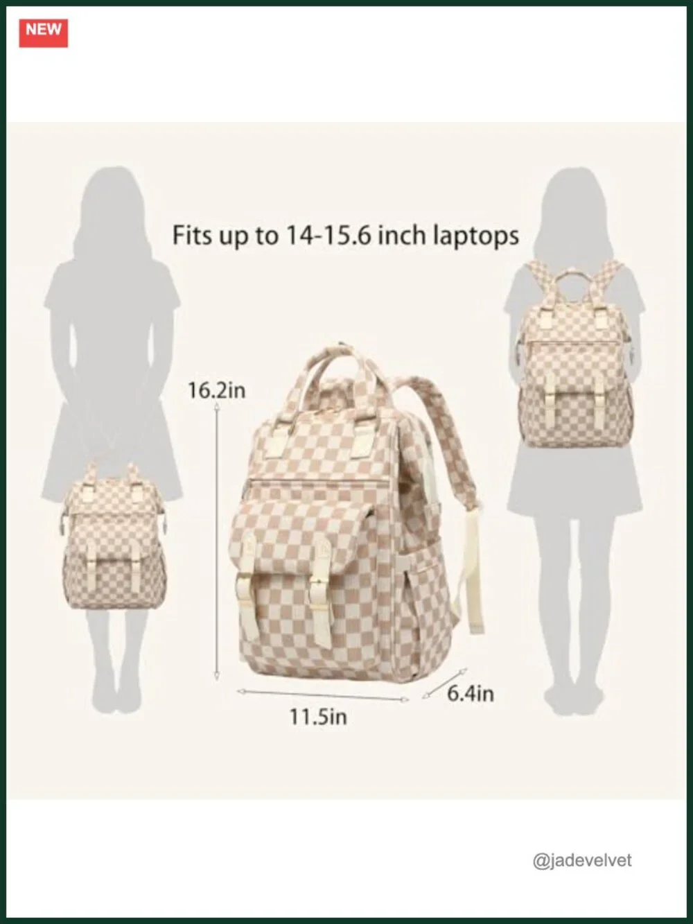Corduroy Laptop Backpack for Women 15.6 Inch Stylish College School Bookbag